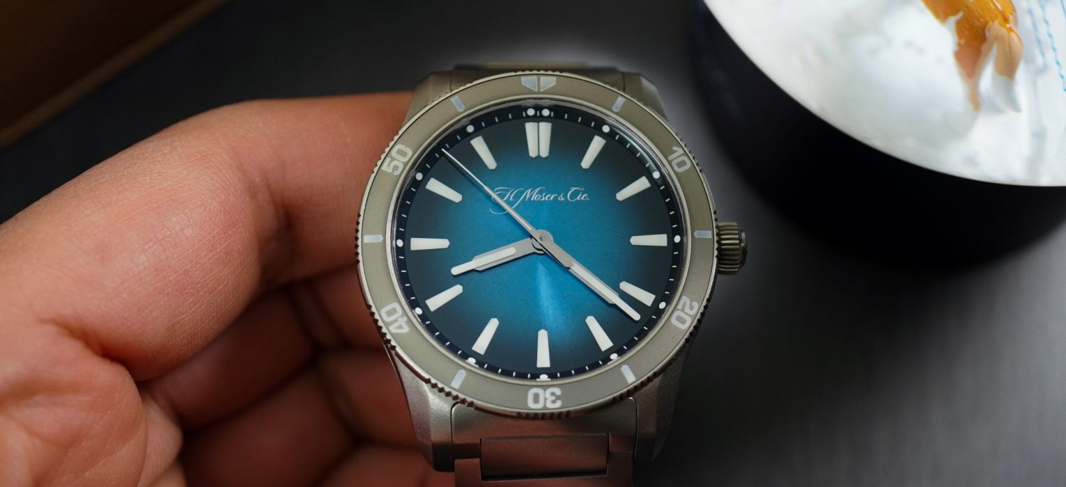 H. Moser Cie x Govberg Pioneer Titanium Funky Blue 40mm Beans Bezels