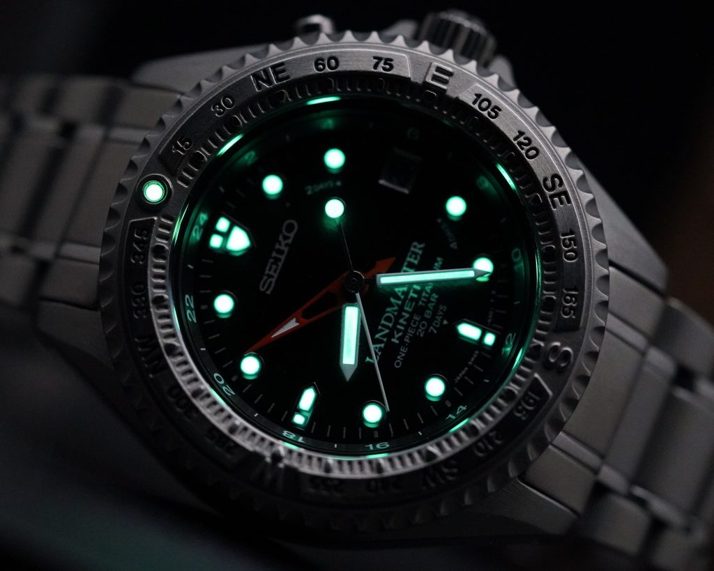 Seiko Kinetic Landmaster Titanium SBDW005 Beans Bezels